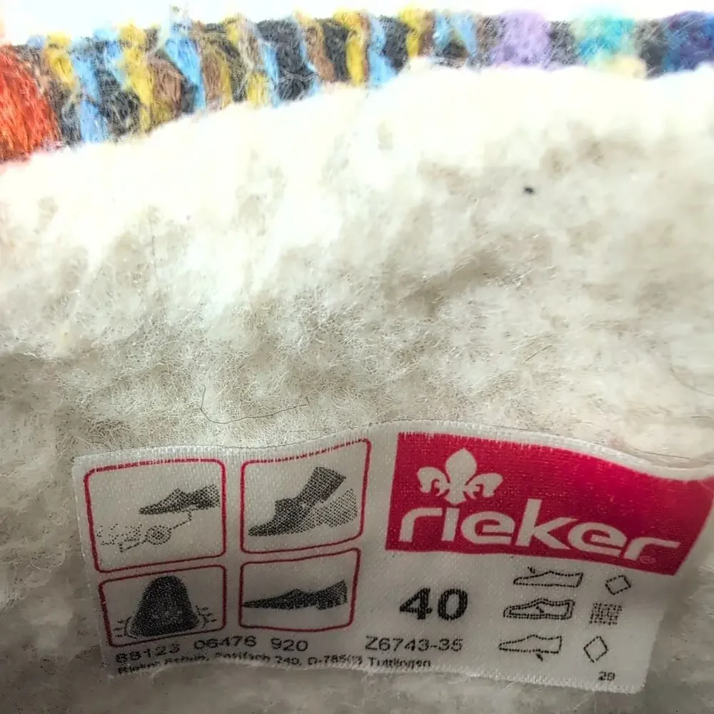 Rieker Felicitas Ankle Boots Red Sherpa Lined Side Zip Lace Up Women's 9 - Picture 8 of 8